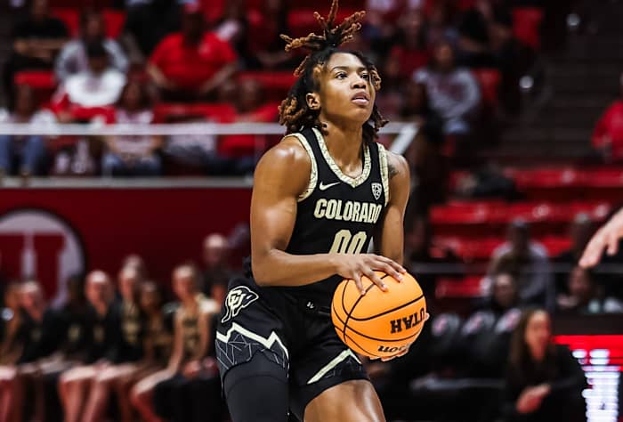 Colorado's Jaylyn Sherrod shooting at Utah